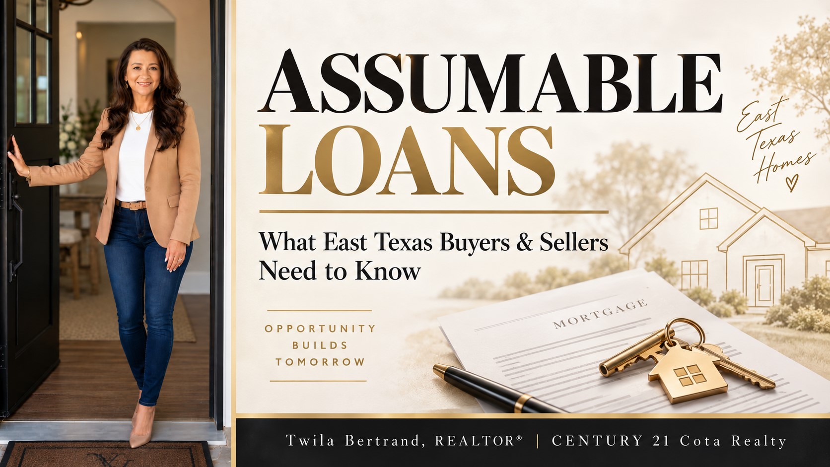 East Texas homebuyer and seller reviewing how an assumable mortgage works with a local REALTOR®